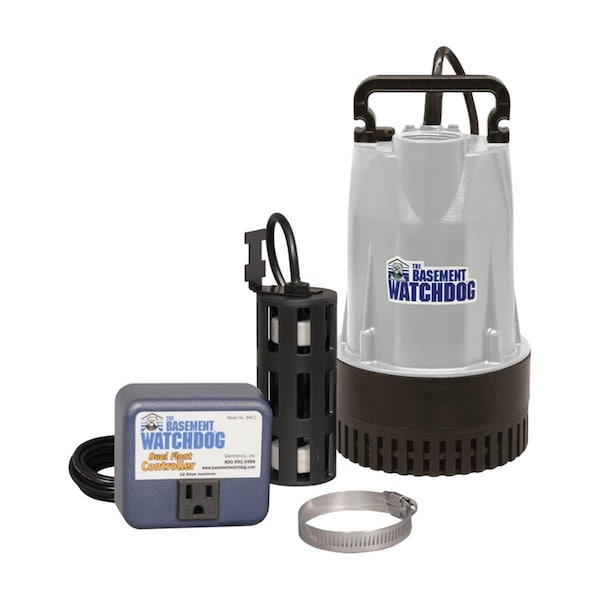 Homepage 0.5 HP 4400 GPH Basement Aluminum Dual Reed AC Submersible Sump Pump HO3302131 - main